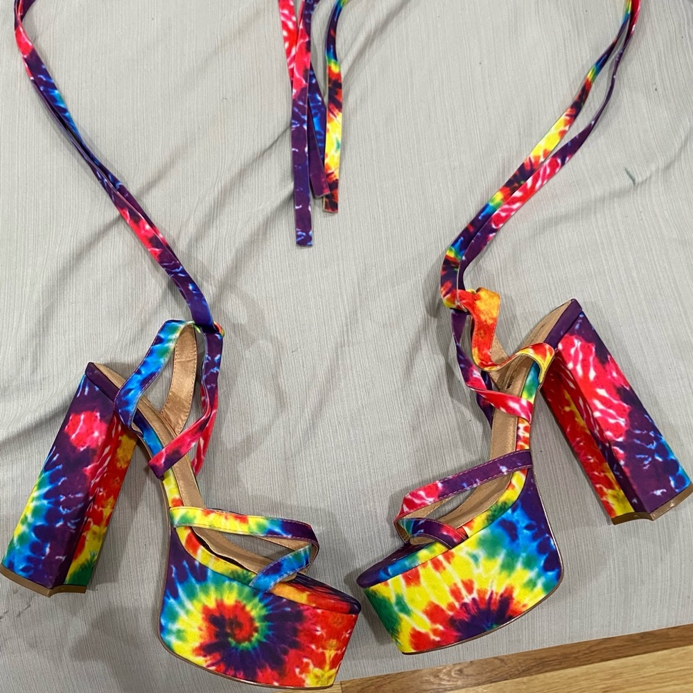 Tye Dye Chunky Heels